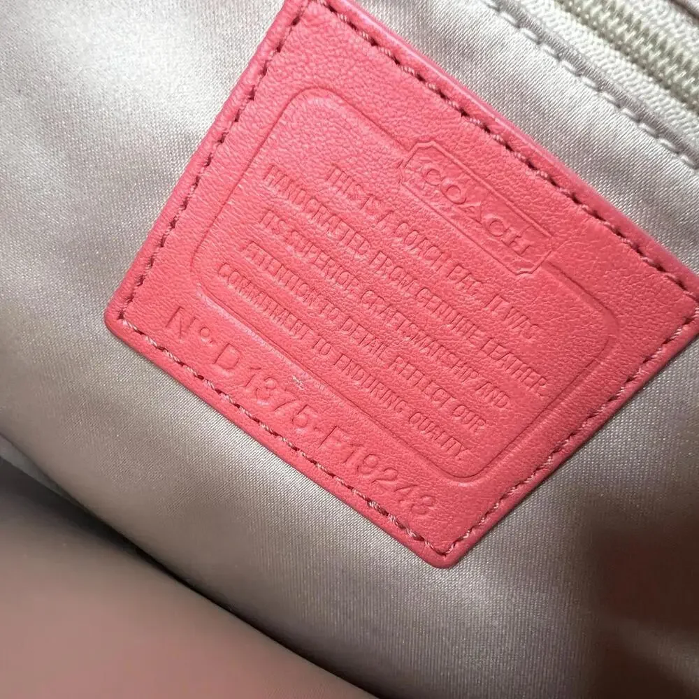 Coach Ashley‎ Vermillion Leather Carryall Purse F19243 D1375 Tote Shoulder Bag